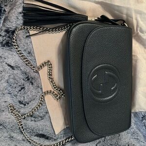Gucci Black Crossbody Bag with Chain Strap